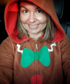 Tipsy Elves Christmas Onesies for Adults - Comfy Men’s and Women’s Matching Holiday Jumpsuits with Convenient Pockets Medium Gingerbread Brown 18 91 TKw01s3L