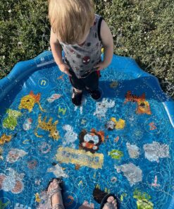 SplashEZ 3-in-1 Splash Pad, Sprinkler for Kids and Baby Pool for Learning – Toddler Sprinkler Pool, 60’’ Outside Water Toys – “from A to Z” Outdoor Play Mat for Babies & Toddlers from A to Z 30 91 VItpCtLL
