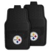FANMATS 8752 Pittsburgh Steelers 2-Piece Heavy Duty Vinyl Car Mat Set, Front Row Floor Mats, All Weather Protection, Universal Fit, Deep Resevoir Design 27 91 cDMfWXgL