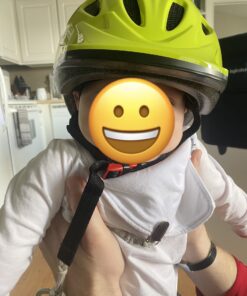 Joovy Noodle Bike Helmet for Toddlers and Kids Aged 1-9 with Adjustable-Fit Sizing Dial, Sun Visor, Pinch Guard on Chin Strap, and 14 Vents to Keep Little Ones Cool (Small, Greenie) Small 31 91 dWk a4gL