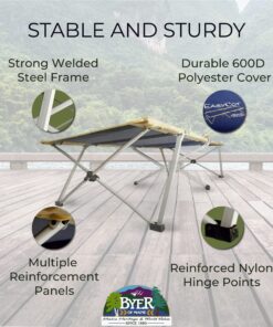 BYER OF MAINE Easy Cot - Extra Large Folding Cot - Heavy Duty Cot for Indoor and Outdoor Use - Cot Bed for Adults - 78”L X 31”W X 18”H - 330 lb Capacity 1 15 91 g4hC4hmL