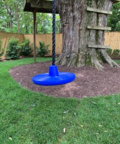 Squirrel Products Heavy Duty Plastic Tree Swing - Disc Rope Swing with Leg Protectors - Additions & Replacements - Outdoor Play Equipment - Blue 16 91 oXMav0L