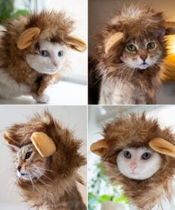 Pet Krewe Cat Lion Mane Halloween Costume – Fits Neck Size 8”-14 - Lion Costume for Small Cats and Kittens – Ideal for Halloween, Cat Birthday, Cat Cosplay, Cat Outfits, Pet Clothes One size fits all 25 91 xJuzjj L
