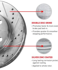 R1 Concepts Eline Drilled Slotted Brake Rotors + Ceramic Pads Kit Bmw 323,325,328, (E46) 25 9105cuPfS7L