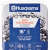 Husqvarna H37 16 Inch Chainsaw Chain, 3/8" Pitch, .050" Gauge, 56 Drive Links, Genuine Husqvarna Chainsaw Blade Replacement with Low Kickback and Low Vibration, Gray