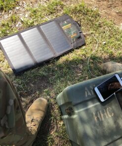 Ryno Tuff 21W Lightweight Portable Solar Charger for Camping - Foldable Solar Powered Cells with 2 USB Ports To Fast Charge Smartphones, Tablets & Battery Packs -Charge While Hiking, Camping & Fishing Black 27 910KRdWhhuL 2