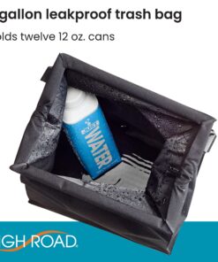 High Road TrashStash Hanging Car Garbage Bag with Push-Close Lid and Waterproof Bin for Car, SUV and Truck Seat Backs - Holds 3 Gallons of Car Trash (Black) Black 12 910OFatzRPL