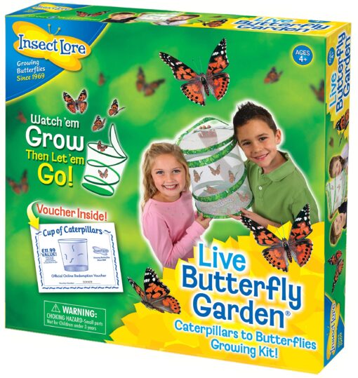 Painted Lady Butterfly Kit - Habitat, STEM Journal, & Voucher for Chrysalis Log & Caterpillars - Grow Your Own Butterfly Kit