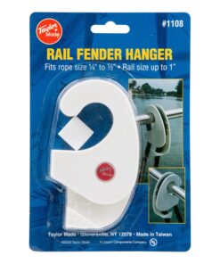Taylor Made Products 1108 Boat Fender Hanger (Clip Rail Mount, Up to 1-Inch Rails) , White 11 910SHba2yiL