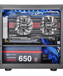 Thermaltake Core V1 SPCC Mini ITX Cube Gaming Computer Case Chassis, Interchangeable Side Panels, Black Edition, CA-1B8-00S1WN-00 102 910SJ2n0TwL
