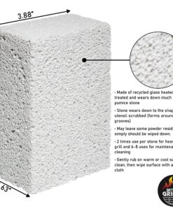 Better Grillin Scrubbin Stone Grill Cleaner-Scouring Brick/Barbecue Grill Brush/Barbecue Cleaner for BBQ, Griddle, Racks 1 Count Gray 17 910UnaRVI L