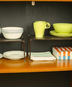 Deco Brothers Expandable Cabinet Shelf Organizer for Kitchen Cabinet and Counter, Bronze 29 910WsxdKfL