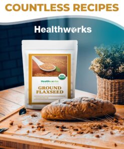 Healthworks Flax Seed Ground Powder Cold Milled Raw Organic (32 Ounces / 2 Pounds) | All-Natural | Contains Protein, Fiber, Omega 3 & Lignin/Lignan | Smoothies, Coffee, Shakes & Oatmeal 22 910bGSpqWvL
