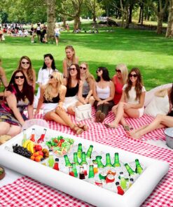 Alternative view of Inflatable Serving Bar Salad Ice Tray Food Drink Containers - BBQ Picnic Pool Party Supplies Buffet Luau Cooler,with a Drain Plug