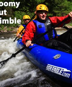 Sea Eagle 420X Explorer Inflatable Kayak- Fishing, Touring, Camping, Exploring &White Watering-Self Bailing, Removable Skeg, Drop Stitch Floor Blue 420X Deluxe Package 9 910eS1ECgIL