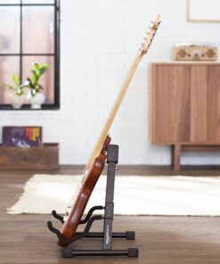Amazon Basics Adjustable Guitar Folding A-Frame Stand for Acoustic and Electric Guitars with Non-Slip Rubber and Soft Foam Arms, Fully Assembled 36 910gDVutsL