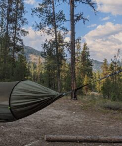 G4Free Large Camping Hammock with Mosquito Net 2 Person Pop-up Parachute Lightweight Hanging Hammocks Tree Straps Swing Hammock Bed for Outdoor Backpacking Backyard Hiking Army Green 30 910glsbtteL