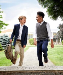 French Toast Boys' Long Sleeve Oxford Shirt (Standard & Husky) 12 White 13 910qxNw4bhL