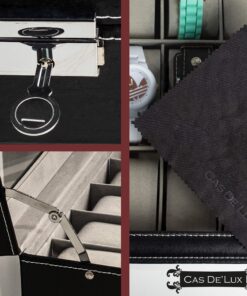 Watch Box Organizer Pillow Case 24 Slot Display Cases With Framed Glass Lid Elegant Contrast Stitching Sturdy and Secure Lock for Men Women Watch and Jewelry Large Holder Boxes 20 910rgJEYhcL