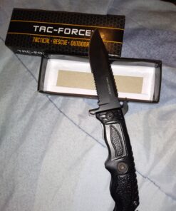TAC Force TF-711 Series Assisted Opening Folding Knife, Half-Serrated Blade, Black Handle, 5-Inch Closed 18 910rzVPplWL