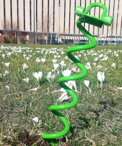 Ashman 16 Inch Spiral Ground Anchor Green Color - Ideal for Securing Animals, Tents, Canopies, Sheds, Car Ports, Swing Sets (Pack of 6) 1 6 Pack 18 9113lrp1kXL