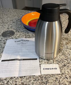 Thermal Coffee Carafe 68oz / 2L - 24 Hours Hot Beverage Dispenser, Insulated Stainless Steel Water Coffee Urn, Coffee Carafes For Keeping Hot Coffee Dispenser for Parties - Hot Chocolate Dispenser Silver 29 9114G0JZhtL