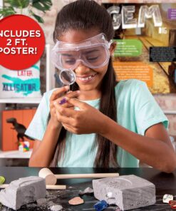 Discovery Kids Gemstone Dig Stem Science Kit by Horizon Group Usa, Excavate, Dig & Reveal 11 Real Gemstones, Includes Goggles, Excavation Tools, Streak Plate, Magnifying Glass & More 33 9115F1JXoAL