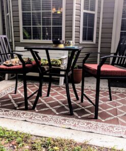 Stylish Camping 116097 6-feet by 9-feet Reversible Mat, Plastic Straw Rug, Large Floor Mat for Outdoors, RV, Patio, Backyard, Picnic, Beach, Camping (Brown/Beige) 6'x9' Brown/Beige 33 9116V wJsnL