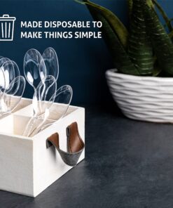 Alternative view of Heavy Weight Disposable Plastic Spoons, Food Grade Heavy Duty Plastic Silverware, Tea Spoons, Cutlery (Clear, 100 Tea Spoons) 100 Pack Clear