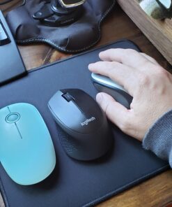 Logitech M330 SILENT PLUS Wireless Mouse, 2.4GHz with USB Nano Receiver, 1000 DPI Optical Tracking, 2-year Battery Life, Compatible with PC, Mac, Laptop, Chromebook - Black 53 911F1qmJjXL