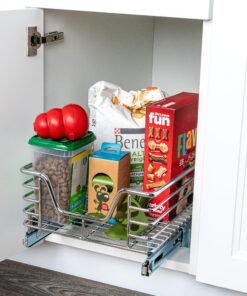 Alternative view of Household Essentials Glidez Chrome-Plated Steel 1-Tier Sliding Under Sink Cabinet Organizer, Chrome Single Tier 11.5" - Standard