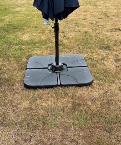 Best Choice Products 4-Piece 155lb Capacity Heavy-Duty Cantilever Offset Patio Umbrella Stand Square Base Plate Set w/Easy-Fill Spouts for Water or Sand - Black 40 911QTVFKrIL