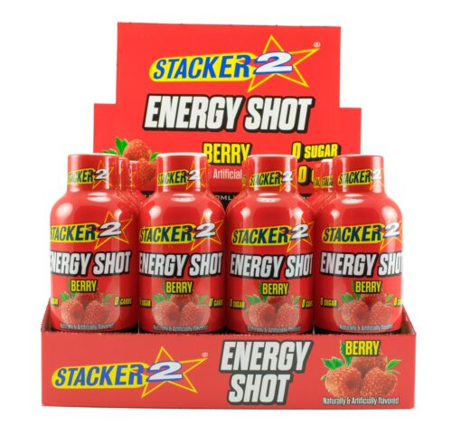 Stacker 2 Energy Shots, Berry, 12 Shots 2oz. Bottles 12 Bottles