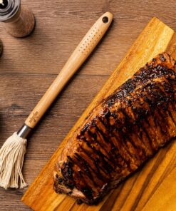 Alternative view of GRILLHOGS 18" Basting Mop - BBQ Mop Brushes for Sauce, Extra-Absorbent Double Head, Ergonomic Durable Natural Oak Handle, BBQ Grill Brush & Sauce Brush