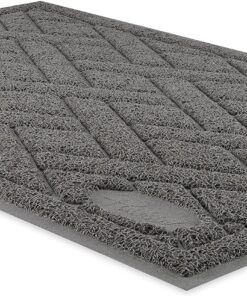 Pawkin Cat Litter Mat, Patented Design with Litter Lock Mesh, Extra Large, Durable, Easy to Clean, Soft, Fits Under Litter Box, Litter Free Floors, Gray X-Large (Pack of 1) 28 911e7J fabL
