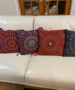 16x16 Inches Indian Decor Mandala Cushion Covers Arabian Decor Pillows Set Of 5 Pcs Moroccan Decor Christmas Pillows Decorative Pillow Covers Home Decor Wedding Decoration (16X16 Inches) 16X16 Inches 29 911kKNJy9VL