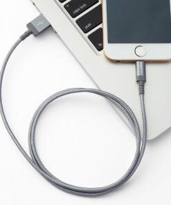 Amazon Basics Nylon Braided Lightning to USB A Cable, MFi Certified Apple iPhone Charger, Dark Gray, 3-Foot 3 Feet 1 32 911mwUqwbQL