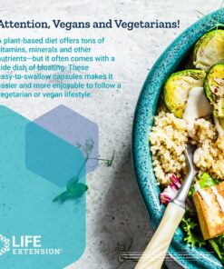 Life Extension Enhanced Super Digestive Enzymes - Digestive Health Support Supplement - Targets Fat, Protein, carb Digestion - Vegetarian Formula - Non-GMO - 60 Capsules 13 911pVmnNfsL