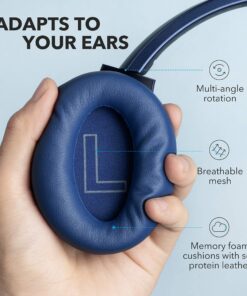 Soundcore Anker Life Q20 Hybrid Active Noise Cancelling Headphones, Wireless Over Ear Bluetooth Headphones, 60H Playtime, Hi-Res Audio, Deep Bass, Memory Foam Ear Cups, for Travel, Home Office Blue 23 911raC5emXL 1