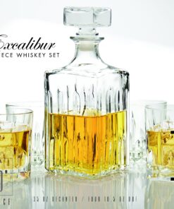 Alternative view of Italian Made Circleware Excalibur 5pc Whiskey Decanter Set Includes (1) 35oz. Decanter,(4) 10.5oz