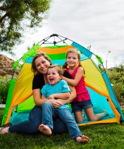Pacific Play Tents One Touch Tent 48" X 38.5" High, Green/Orange/Blue 39 911z9F9SOVL