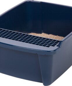 IRIS USA Large Split-Hood Cat Litter Box with Scoop and Grate, Blue Split Hooded - Navy 36 9125aAnvS4L