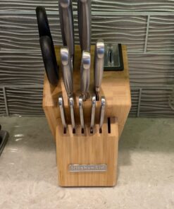 KitchenAid KKFSS14BO 14 Piece Classic Forged Series Brushed Stainless Steel Cutlery Set, Bamboo Wood 14 PC Classic Forged Cutlery Set 35 912GRtkz8L