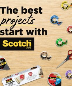 Scotch Magic Tape, Invisible, Repair Christmas Cards and Use as Holiday Gift Wrap Supplies for Christmas, 4 Tape Rolls With Dispensers 30 912GXswH9DL