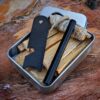 Fatwood 100% Natural Firestarter Sticks Hand Cut in The USA Ferro Rod Ferrocerium Flint Jute Fatwood Chips Striker Tin Container Survival Emergencies Camping Steve Kaeser Since 1989 50 912JY22I1aL