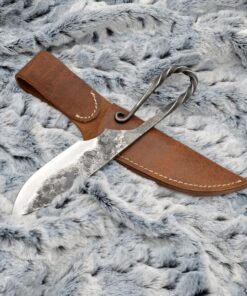 Alternative view of Norse Tradesman Handforged Viking Knife With Twisted Hilt Design & Leather Sheath - 5" Carbon Steel Blade Twist