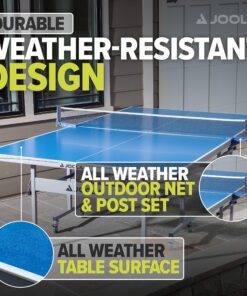 JOOLA NOVA - Outdoor Table Tennis Table with Waterproof Net Set - Quick Assembly - All Weather Aluminum Composite Outdoor Ping Pong Table - Tournament Quality - Indoor & Outdoor Compatible NOVA DX Outdoor 26 912OjxwZ4L