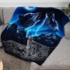 Dawhud Direct II Howling Wolf Fleece Blanket for Bed, 50" x 60" Wolf Fleece Throw Blanket for Men, Women and Kids - Super Soft Plush Wolf Blanket Throw Fleece Blanket Wolves Howling Moon 50" x 60"