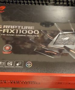 ASUS ROG Rapture WiFi 6 Wireless Gaming Router (GT-AX11000) - Tri-Band 10 Gigabit, 1.8GHz Quad-Core CPU, WTFast, 2.5G Port, AiMesh Compatible, Included Lifetime Internet Security, AURA RGB AX11000 | WiFi 6 | 2.5G Port 62 912SKaBuTVL