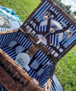 Wicker Picnic Basket for 2 with Waterproof Picnic Blanket, Picnic Set for 2 with Sand-Proof Beach Mat,Willow Hamper Service Gift Set for Camping and Outdoor Party Best Gift 15.4" For 2 56 912W0I9jHrL